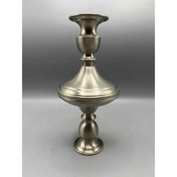 Pair of Web pewter weighted candlesticks. 4 1/4 inches tall. Understated masculi - Picture 14 of 14